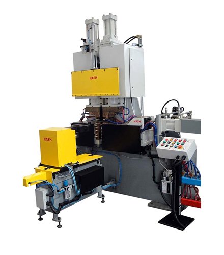 Ring gear flash butt welder with loader & unloader