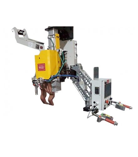 X-Type MFDC IT Gun (TD-240 mm, TG-106mm, Tip Force-1500Kgf) mounted on a 6-Axis Manipulator